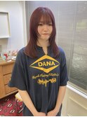 小顔似合わせカットくびレイヤーエモージュ大人可愛い春カラー
