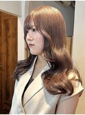 セミアロング 顔周りカット ラベンダーグレージュ ブリーチ 20代