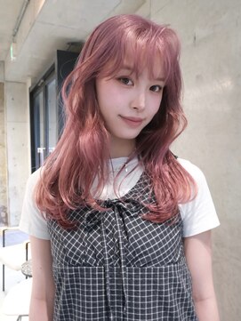 ソル ジングウマエ(SOL JINGUMAE) ハイトーンペールピンクミルクティーベージュ顔周りレイヤー韓国