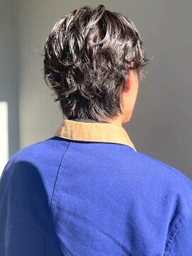 ニュアンスパーマ マッシュシート 黒髪 ビジネススタイル