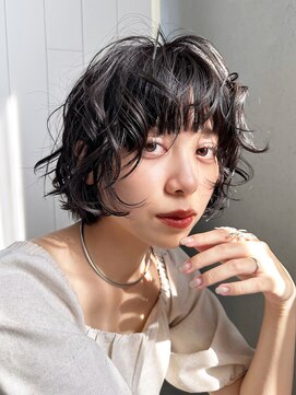 アルバム 池袋(ALBUM) ショートくびれミディボブグレージュ暗めカラー_F31039