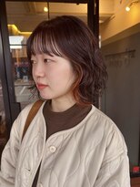 ヘア プロデュース キュオン(hair produce CUEON.)&nbsp;ボブパーマ/イヤリングカラー/オレンジカラー
