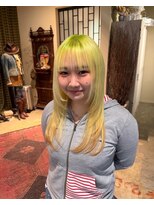 グッドフェローズ キタホリエ(GoodFellas kitahorie) ハイトーンイエローレイヤーカットで透明感アップブリーチ艶感