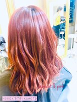 ヌーム 塚本店(NOOM)&nbsp;アプリコット&ピンク ブリーチカラー