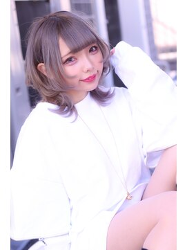 カプセル シンジュク(CAPSULE) ☆CAPSULE☆ミディアムウルフカット&ミルクティーラベンダー