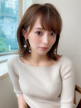 アフロート ディル(AFLOAT D'L) 20代30代40代小顔外ハネミディアムひし形シルエットくびれミディ