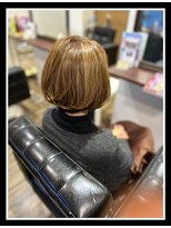 リレーションヘアーデザイン(Relation hair design)&nbsp;白髪ぼかしハイライト　くびれボブ