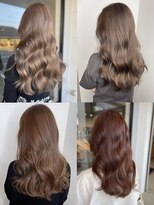 美容室フルール&nbsp;20代30代大人可愛い毛先パーマミルクティアッシュ肩ライン