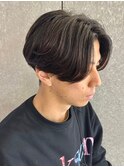 メンズナチュラルセンターパートニュアンスパーマ毛流れ重視