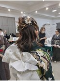 着付け、ハーフアップヘアセット