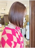 大人美人透明感カラーインナーカラーオレンジブラウン
