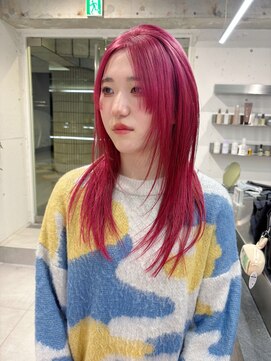 ダブ アオヤマ(DaB AOYAMA) チェリーピンク/ショッキングピンク/ピンクヘア/レイヤーカット