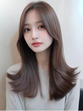 ラフィット 下大利店(lafit) ショコラグレージュ ワンカール外巻き 透明感カラー