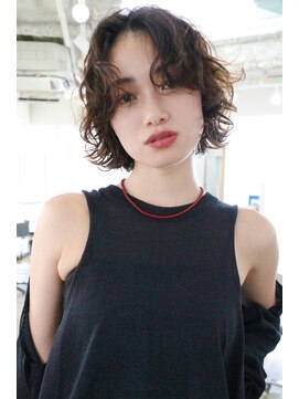 ワク(WAKU) 【WAKU】パーマボブ/ブリーチなしカラー