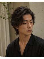 ローム(Rome)&nbsp;メンズパーマニュアンスパーマ毛流れショート束感ヘア