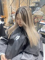 ラフ(LAFF) #バレイヤージュ#グレージュカラー#ボブウルフ#ココアベージュ