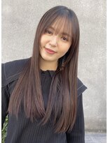 マノハル(MANOHARU)&nbsp;ナチュラルブラウン　シースルーバング　ストレートロング