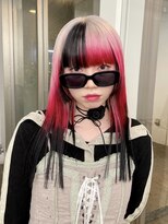 レコ 渋谷(LECO)&nbsp;姫カットホワイトブロンドローライトレッドデザインカラー