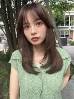 レイヤーカット/ミディアムヘア/ショコラブラウン/内巻き