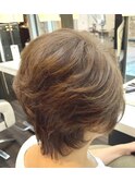 大人立体感ウェーブショート×シルキーベージュ30代40代50代
