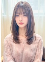 ルエ(rue)&nbsp;ミディアムレイヤーカットストレートロングウルフカットベージュ