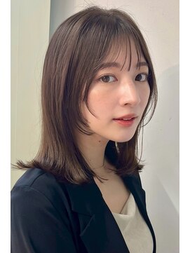 ガーデン 銀座(GARDEN) 顔まわりレイヤー/大人ミディアム/透明感ベージュくびれ20代30代