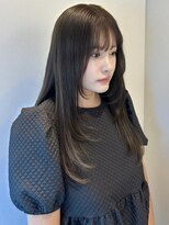 シエル バイ ケンジ 登戸 生田(CIEL by KENJE)&nbsp;ロング韓国風レイヤー顔周りカット透明感カラーオリーブアッシュ