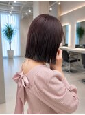 髪質改善地毛風縮毛矯正くびれレイヤー切りっぱなしボブ