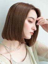 トレヘアー(tRe hair) ワンレンボブ　アッシュブラウン