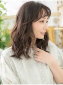 くせ毛風エアリーミディ小顔オン眉斜めバングa川口20代30代40代