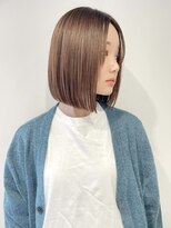 ペールベージュ/外ハネボブ/大人かわいい/セクションカラー[銀座