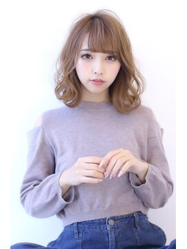 オーロ 緑地公園店(ORO) オリーブカラーハイライトカラー小顔セミウェットウェーブ