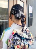 【 Blowfy 】成人式 編みおろし 水引 ヘアアレンジ