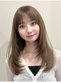 韓国風/レイヤー/小顔/前髪カット/髪質改善/グレージュ/透明感