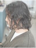 メンズミディアムパーマ　スパイラルパーマ