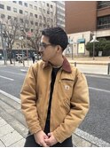 メンズカットアップバングビジカジベリーショート