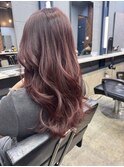 秋人気!韓国レイヤーのハッシュカットにローズブラウン SAKI