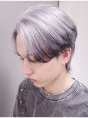 センターパート×シルバー×ブラック【エンドカラー】