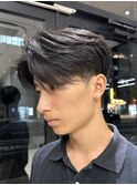 毛流れセンターパートニュアンスパーマカルマヘアメンズパーマ