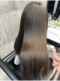 ロングヘアーダークブラウンカラー髪質改善 赤坂見附