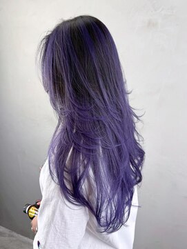 韓国ヘアダブルカラーロング顔周りレイヤー_ba565083