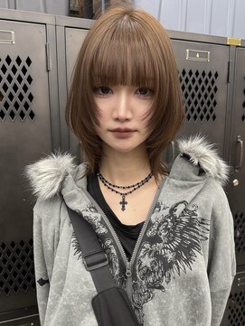 原宿/ウルフカット レイヤー デザインカラー ルーツカラー   