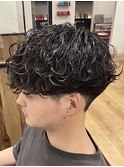 波巻きスパイラルパーマ波打ちセンターパートメンズパーマ佐賀