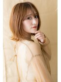 外国人風カーキベージュ小顔くびれボブウルフZ戸頭10代20代30代