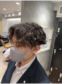 センターパート波巻スパイラルパーマ  k