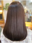 30代40代髪質改善ココアブラウン艶感ストレート透明感赤み消し