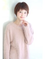 オーロ 緑地公園店(ORO)&nbsp;ことりベージュネイビーカラー毛先パーマ小顔ワンサイドショート