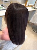 髪質改善ストレート　７トーンピンクブラウン