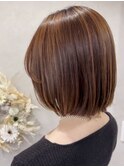 ショートボブプレミアムストレート顔周りカット岡山南中央町