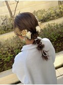 ヘアアレンジ　お着物に合うヘア　あみおろし
